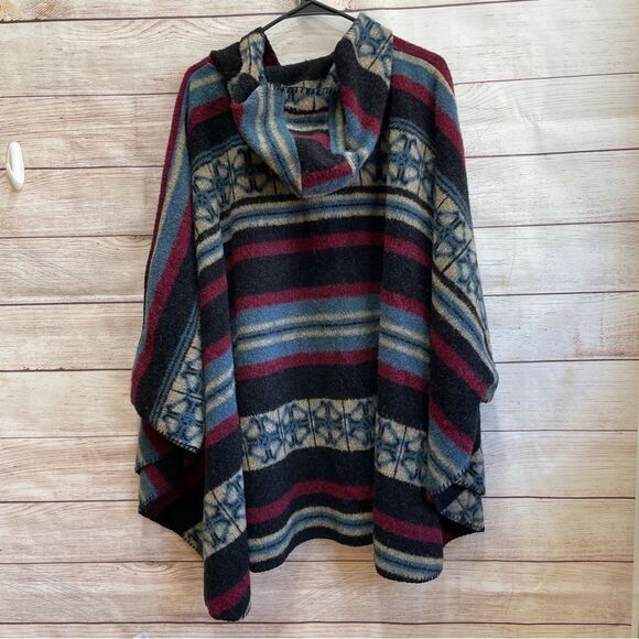 VINTAGE THE VERMONT COUNTRY STORE‎ PONCHO IN AZTEC PRINT - Picture 6 of 7